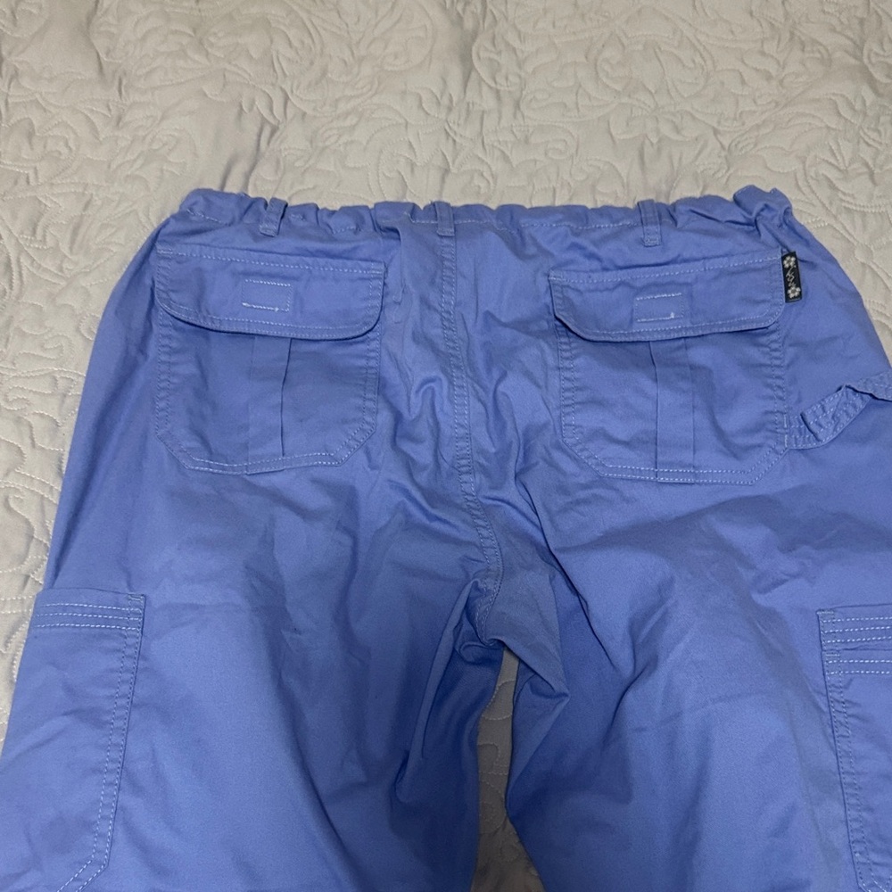koi Lavender Blue Drawstring Scrub Pants - Picture 3 of 5